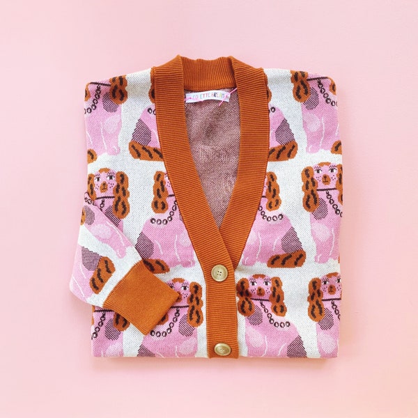 Staffordshire Dog knit Cardigan Sweater