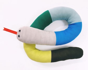 Snuggly Snake knit Pillow - Lambswool, large