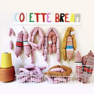 Knitted Charcuterie soft toys - sausage - salami - grilled links - pretend food - play food - salami plush - deli meats