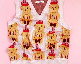 Honey Bear knit Sweater Vest