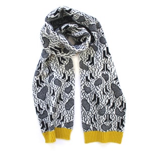 Pitter-Patter Knit Wool Scarf - Handmade Winter Scarf - Soft Lambswool - Women’s Scarf - Muddy Puddles - Rainy Day