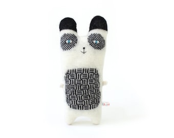 Pascal the Panda - soft knitted panda bear toy, stuffed animal, plushie