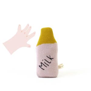 Milk Baby Rattle soft knitted baby toy, newborn new baby gift, baby shower gift image 1