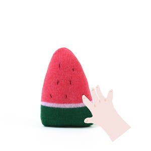 Watermelon Baby Rattle - soft knitted baby toy, new baby newborn gift, baby shower gift