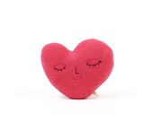 Heart pillow - soft knitted toy, pillow