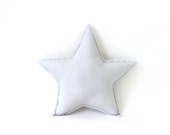 Star shaped Pillow - decorative star pillow, cushion in washed grey, soft cotton