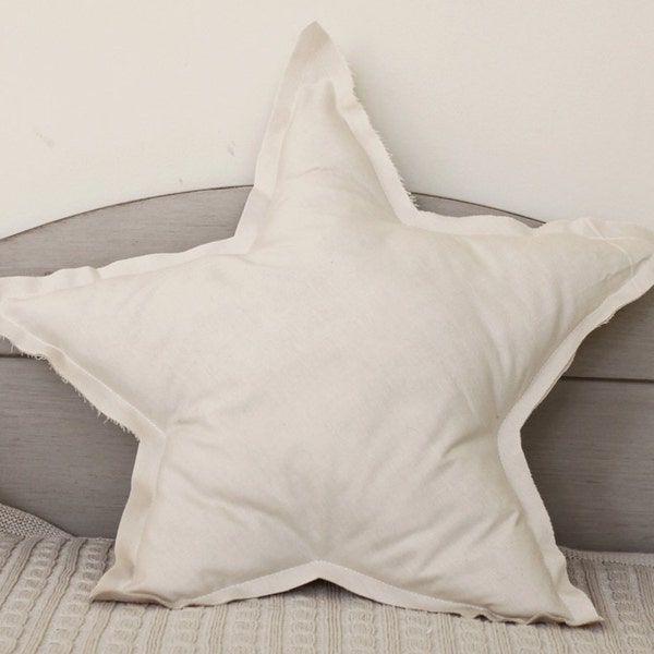 Star shaped Pillow or cushion - cream, soft cotton