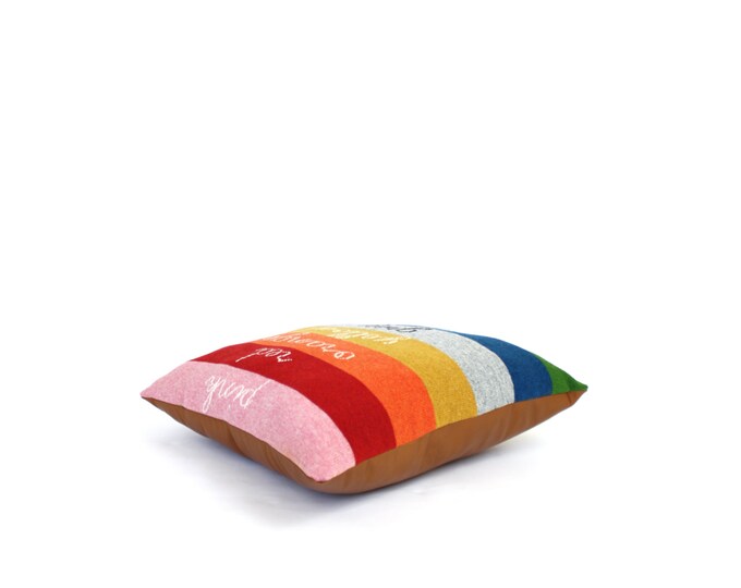 Colors Wool / Leather Floor Pillow Etsy