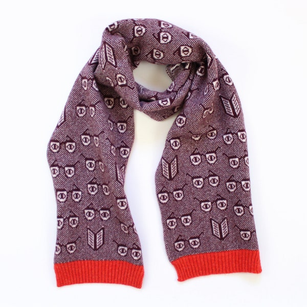 Spectacles knit Scarf - Lambswool, eyeglasses pattern