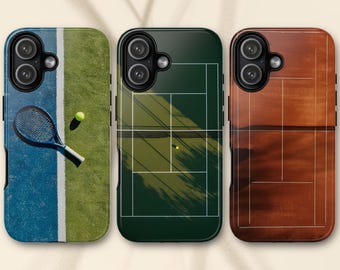 Tennis Court Phone Case Sports Cover for iPhone 17 Pro, 16, 15, 14, 13, 12, 11, Samsung S26, S25, S24, S23, A16, A35, A55, Pixel 10, 9, 8