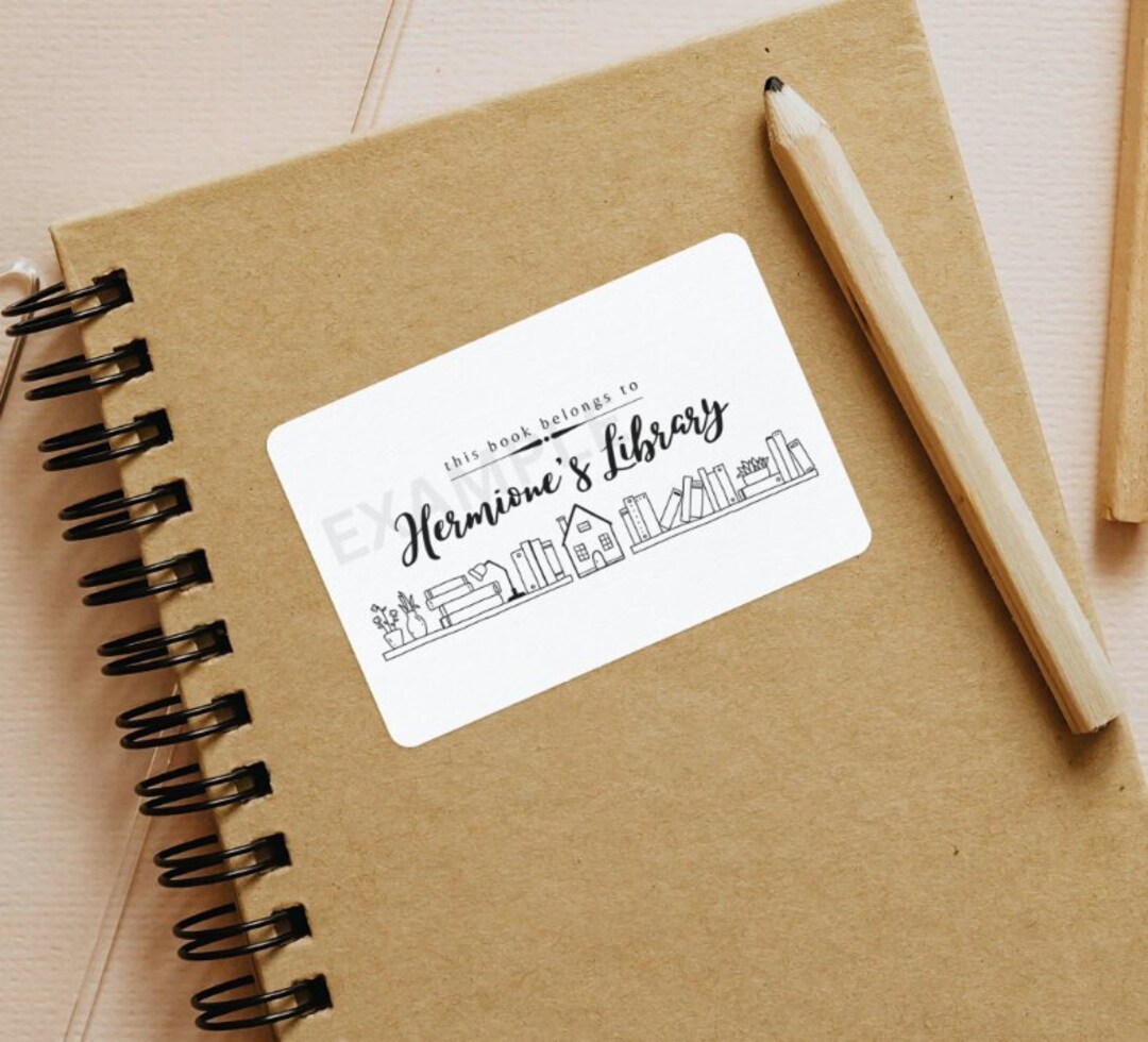 Customizable Library Book Name Labels for Printing Home - Etsy