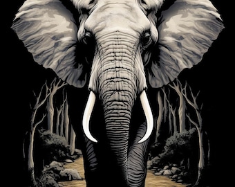 PNG African Elephant clipart, African Elephant Flower clipart, Digital Prints, Commercial Use, High Quality, Elephant clipart
