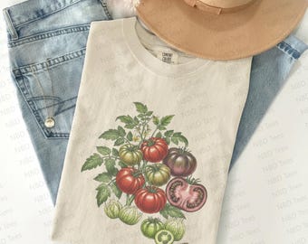 Vintage Tomato 90s Graphic T-Shirt, Retro Comfort Colors® Summer Vegetable Garden Nature Y2k Unisex Shirt