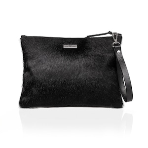 Leather Clutch Bag/ Black Bag /Elegance /Modern Evening Handbag/ Women Cowhide Clutch Bag/ Designer Purse/ Cocktaile Compact Purse