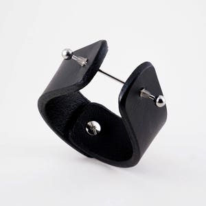 Cuff Bracelets/ Women/ Man/ Unisex Leather Cuff/ Black/ Nordic / Concept Jewelry/ Minimalist/ Piercing/ Unique