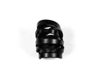 Statement Ring | Leather Ring | Women | Men | Black Ring | Nordic Leather Ring | Concept Jewelry | Urban Badass | Minimal