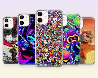 Cover per telefono Brawl Stars con Spike, videogioco, compatibile con iPhone 17 Pro, 16, 15, 14, 13, 12, Samsung S26, S25, S24, S23Fe, A16, A56, Pixel 10, 9 Pro.