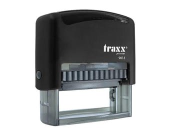 Timbro autoinchiostrante 58 x 22 mm – Materiali riciclabili, capacità di testo a cinque righe