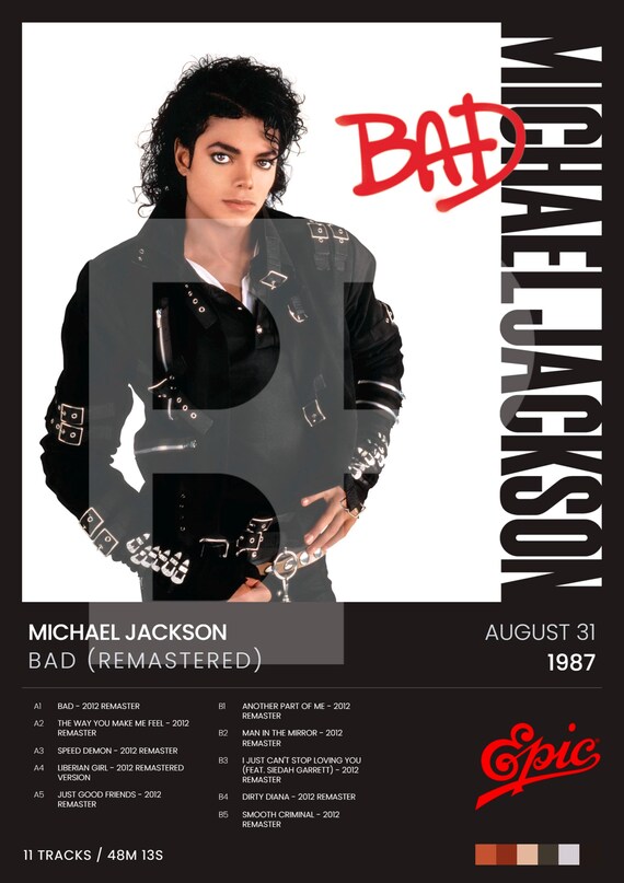 Michael Jackson Bad Poster - Etsy