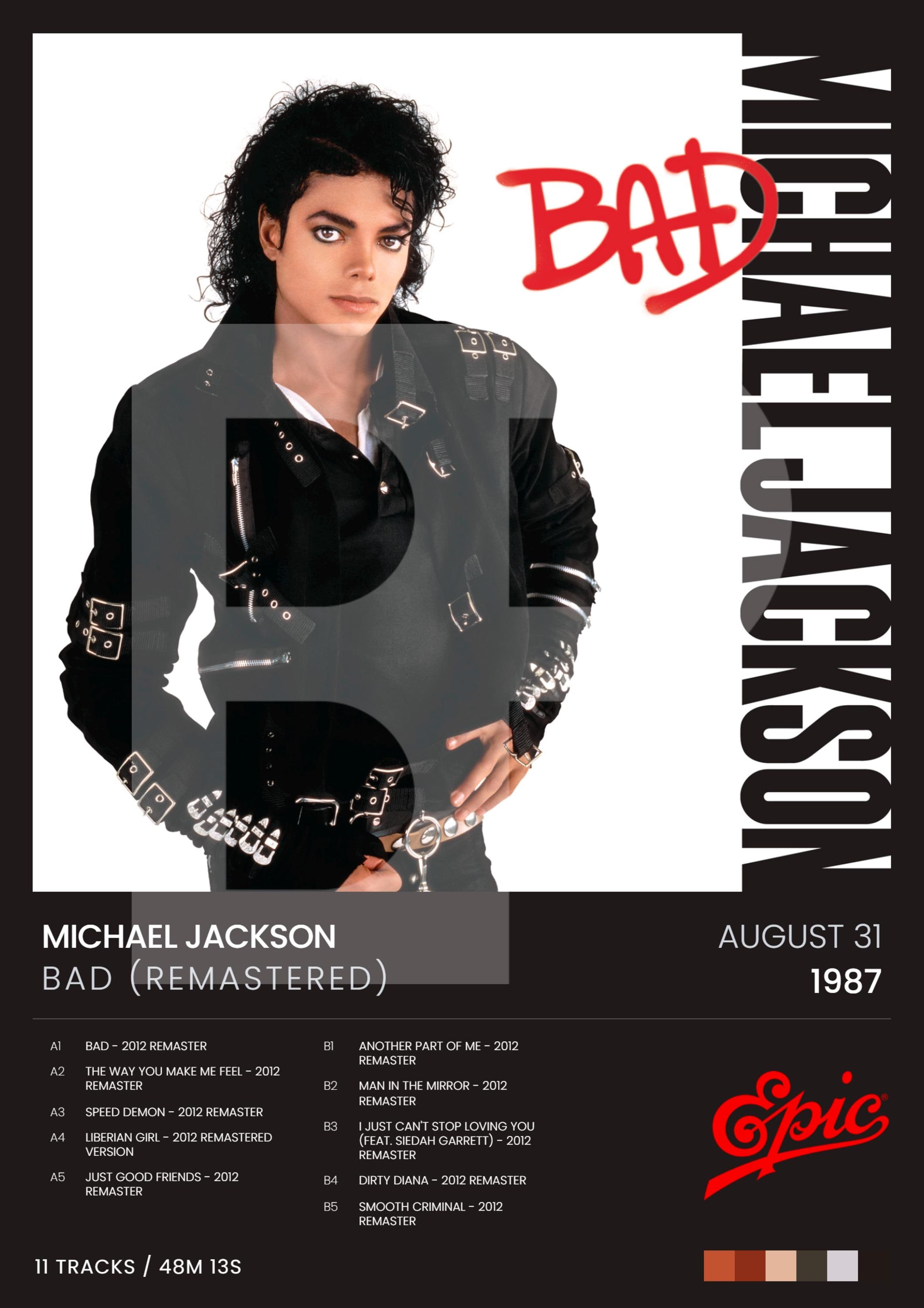 Michael Jackson Bad Poster - Etsy