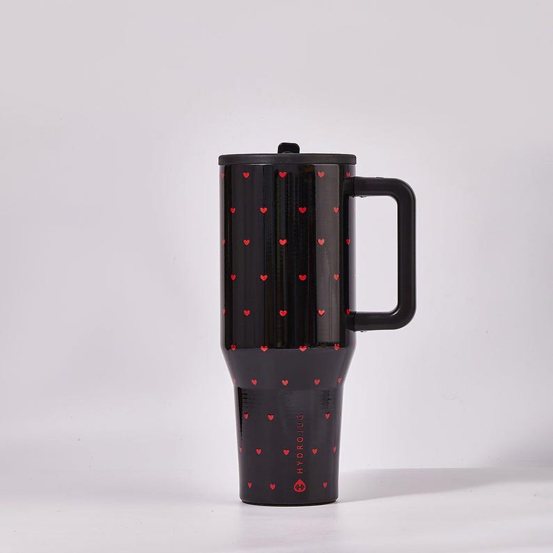 HydroJug Queen of Hearts Traveler Tumbler – Black Valentine Limited Edition