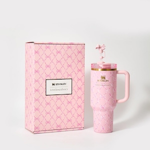 Stanley x LoveShackFancy Diamond Bow Quencher H2.0 FlowState Tumbler 40oz – Limited Edition Pink Ribbon Collection