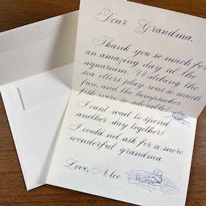 Custom Personalized Hand Written Calligraphy, letter, quote, love letter, song lyrics, recipe, poem, wedding, anniversary gift, anything