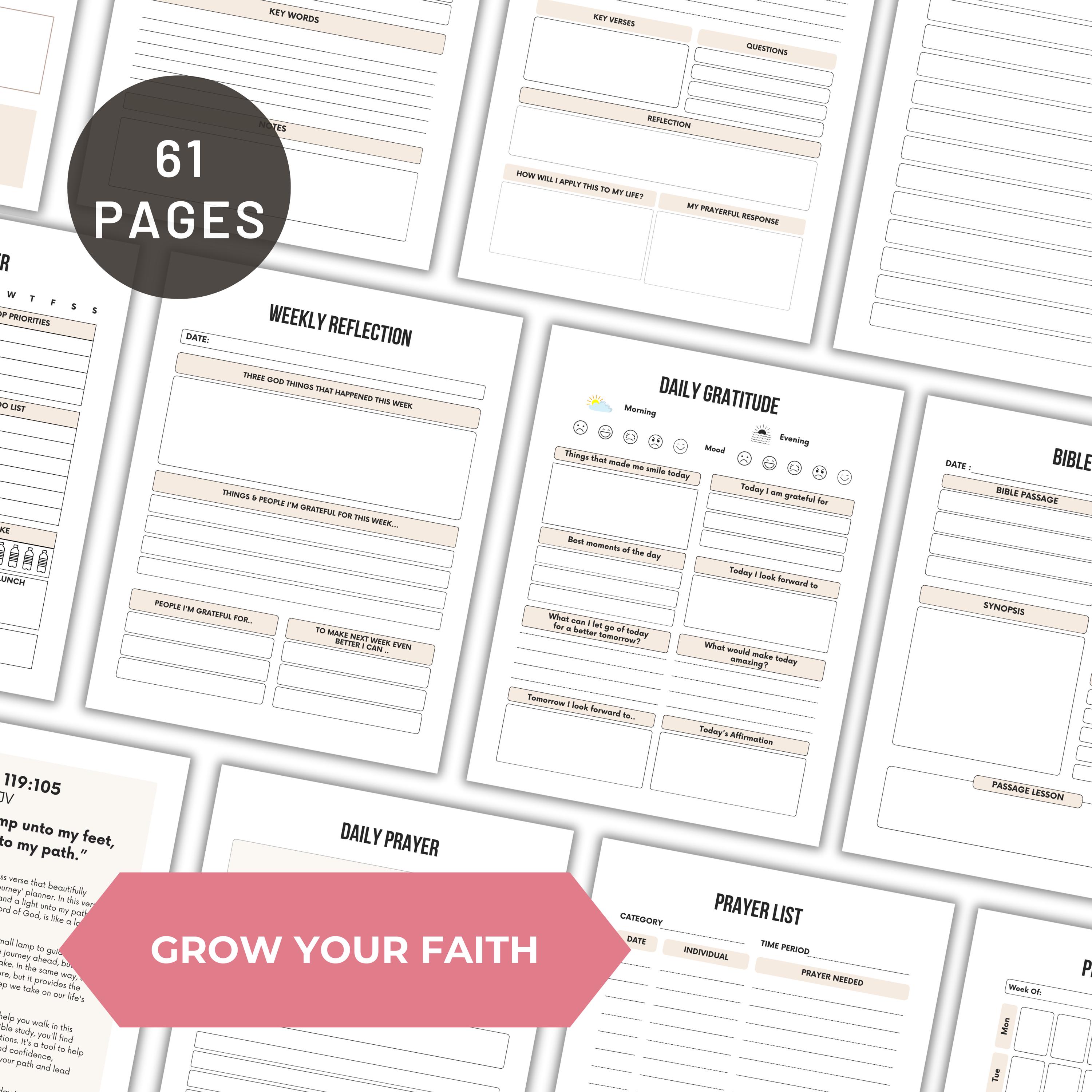 Prayer Journal Printable Bible Study Planner Faith Based Bible Study ...