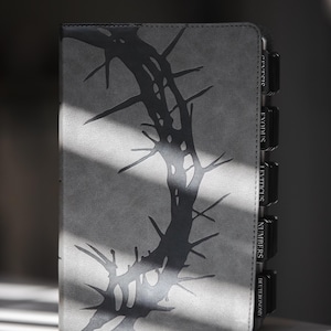 Personalized Black Leather Bible for Men Custom Engraved CSB Bible with Black Tabs Christian Gift for Him with Name Engraving and Tabs