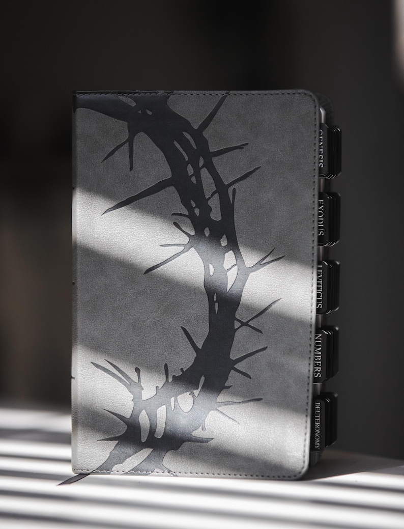 Personalized Black Leather Bible for Men Custom Engraved CSB Bible with Black Tabs Christian Gift for Him with Name Engraving and Tabs