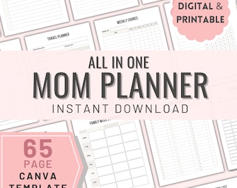 Beschäftigte Mutter Planer Digitale Vorlage Zu Hause bleiben Mama Planer Life Organizer für Mama Lebensplaner Druckbare Bearbeitbare Aufgabenplaner für beschäftigte Mütter