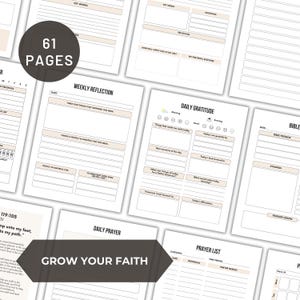 Editable Prayer Journal Printable Bible Study Planner Christian Prayer Book for Women Digital Bible Study Canva Template Prayer Book image 2