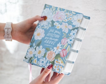 KJV Bibel für Frauen Personalisierte Journaling Bibel mit Tabs Blumen Bibel Journal Geschenk für christliche Frauen Bibelstudie Notiz unter Bibel Geschenk