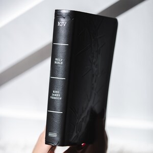 Custom Black KJV Bible with Tabs and Name Engravement Gift for Him Personalized Leather Bible with Name KJV Bible Gifts for Men Baptism Gift image 7