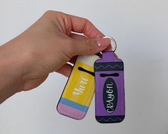 Pencil and Crayon Keychains – Personalized Teacher Gift