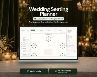 Plan de table interactif pour mariage | Créateur de plan de salle par glisser-déposer (Imprimable)