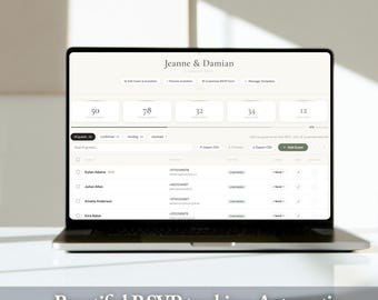 Rastreador de confirmaciones de asistencia para bodas: reemplaza Formularios de Google y Excel / Aplicación de gestión de invitados