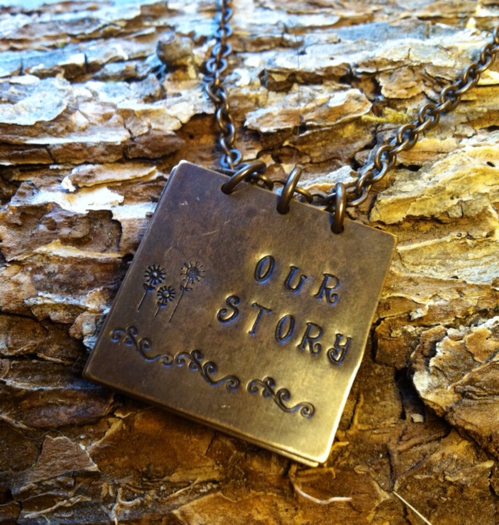 Our Story Necklace Personalized Necklace Family Necklace Book Etsy
