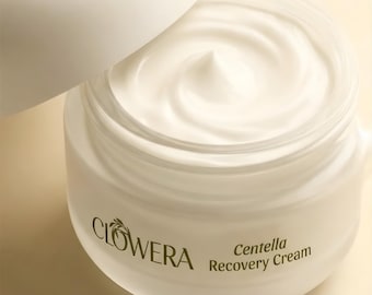 Crema viso alla centella per idratazione e supporto della barriera cutanea. Idratante botanico per pelli sensibili. CLOWERA