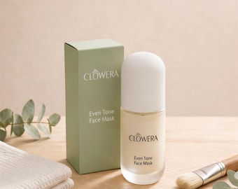 Maschera viso botanica idratante e uniformante per una pelle luminosa. Trattamento settimanale per la cura della pelle. CLOWERA