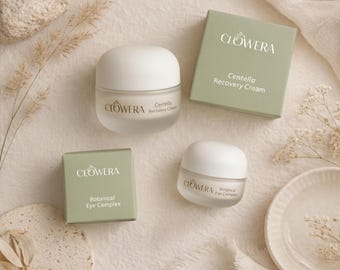 Duo idratante per la cura della pelle: crema viso e crema contorno occhi, set botanico per la routine quotidiana CLOWERA