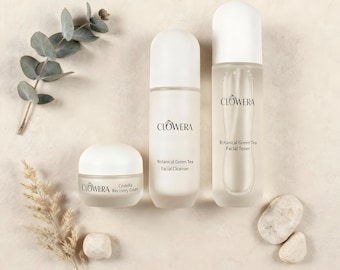 Set per la cura quotidiana della pelle: detergente, tonico, crema, routine botanica, sistema di idratazione CLOWERA