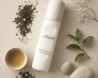 Detergente viso al tè verde Detergente viso delicato botanico per l'equilibrio quotidiano della pelle Detergente idratante CLOWERA