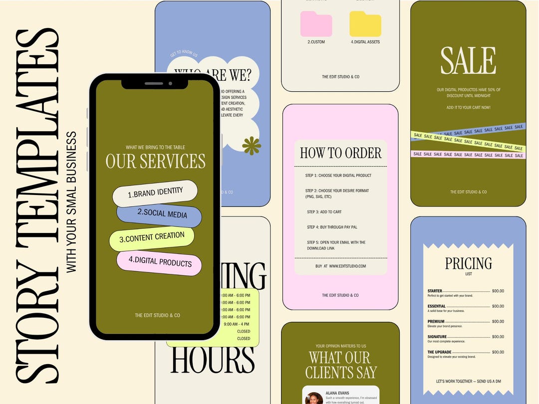 Editable Canva Story Templates for Small Business | Social Media Kit ...
