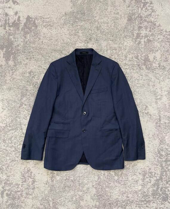 Massimo Dutti, Massimo Dutti Men's Blue Super 120s Wool Suit Jacket Blazer Made in Portugal