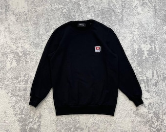 Diesel Crewneck Sweatshirt Men's Embroidered Logo Patch Cotton Pullover