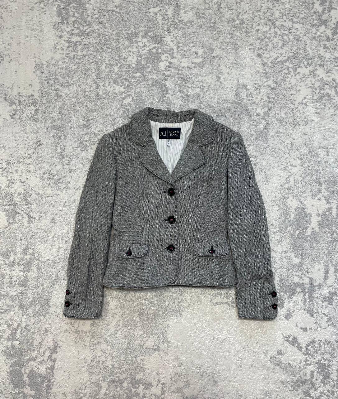 Armani Jeans, Vintage Armani Jeans Wool Silk Tweed Blazer Jacket Made in Italy Womens