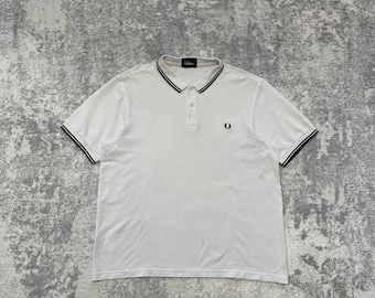 Herren Fred Perry Poloshirt Slim Fit Weiß Kurzarm Classic Logo T-Shirt