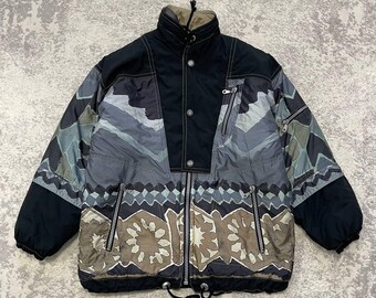 Vintage 90s Magic Venture Camo Ski Jacket Mens Tribal Pattern
