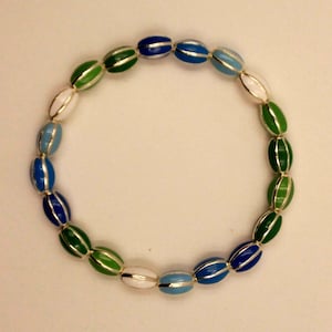 Hand-Painted Enamel Beaded Bracelet, Subtle MLM Pride Jewelry, Zamak Hardware
